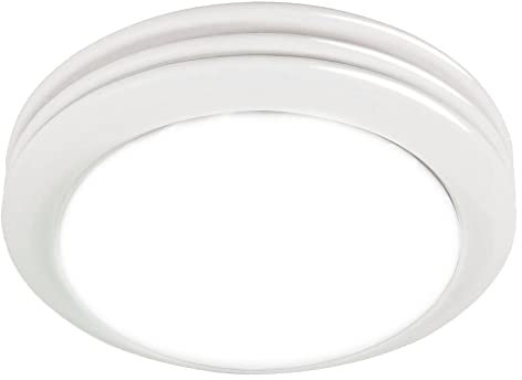 Akicon Ultra Quiet Bathroom Exhaust Fan with LED Light 80CFM 2.0 Sones Round Bathroom Ventilation Fan with Frosted Glass Cover Satin White Finish (Satin White)