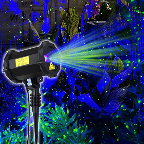Dalanpa Firefly Luci da giardino Proiettore di stelle di Natale con nebulosa blu Luci da parete per esterni Illuminazione decorativa per giardino casa