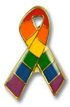 Regenbogen Pin Schleife - Rainbow Pin Schleife