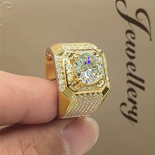 Star.W Neue Punk-Simulation Zirkon breite Version Herren-Diamantring Mikro-gesetzter quadratischer Diamantring