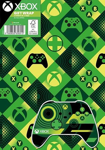Xbox 2 Sheets Of Gift Wrap And 2 Gift Tags