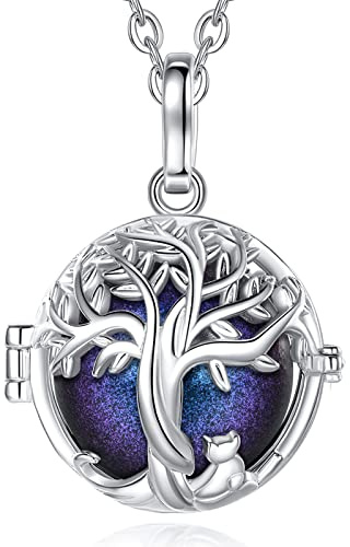CELESTIA Bola Grossesse Collier Bola de Grossesse Arbre de Vie Collier Grossesse Cadeau Femme Enceinte Chaîne 76~114 cm