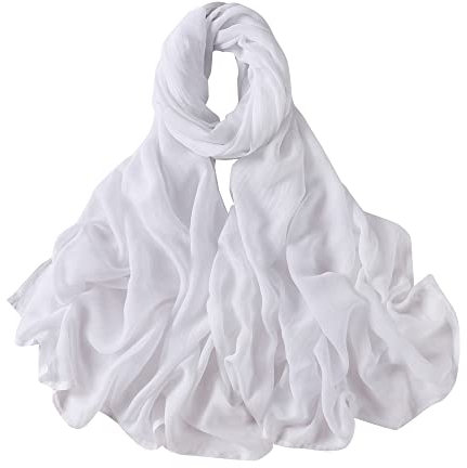 Txameru Frauen Hijab Viskose Hijab für Frauen Muslimische Baumwolle Hijab Mode Hijab Schal, Weiss/opulenter Garten, Standard