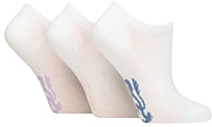 Pringle Ladies Plain Cotton Secret Socks Pack of 3 Lion White/Lilac 4-8