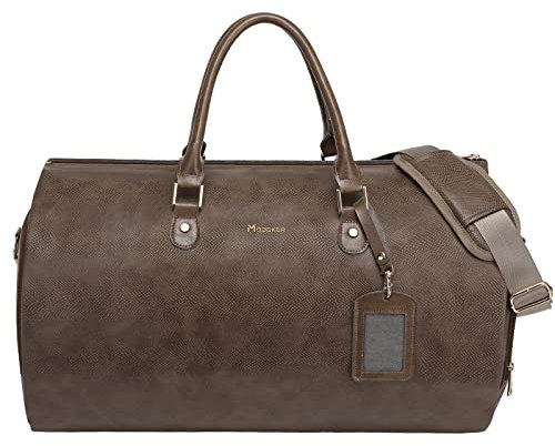 Modoker Kleidersäcke für Reisen, Handgepäck, Anzugtasche für Flugzeuge, Seesack für Damen, 2-in-1, persönliche Gegenstände, Reise-Wochenendtasche mit Taschenanhänger, Khaki