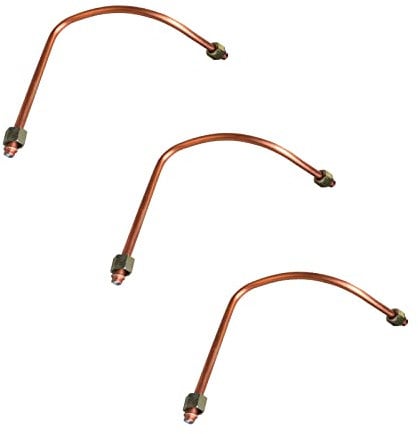 Puupaa Aluminum+Brass Air Compressor Exhaust Tube, Copper Tone, G3/8 Thread, 10x450mm/0.4x17.7, 3PCS