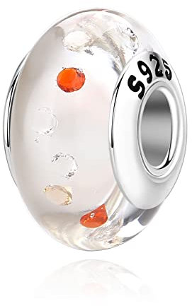 Nbsameng Breloque en verre de Murano, pendentifs en argent 925, compatible avec Pndora Gnoce et Trollbeads
