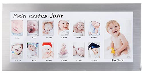 GILDE Fotorahmen Mein erstes Jahr Aluminium silberfarben 65543