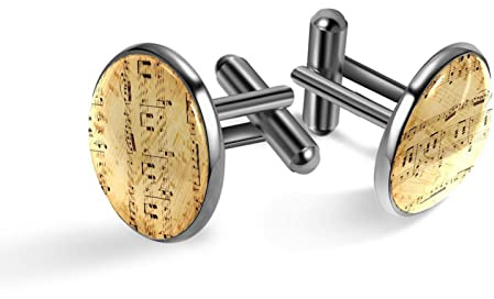 Manschettenknöpfe für Herren Männer,Musik Note klassische Manschettenknöpfe schwarz für Anzug, Hemd, Hochzeit, Geschäft, Geburtstag, Schmuck, Geschenk