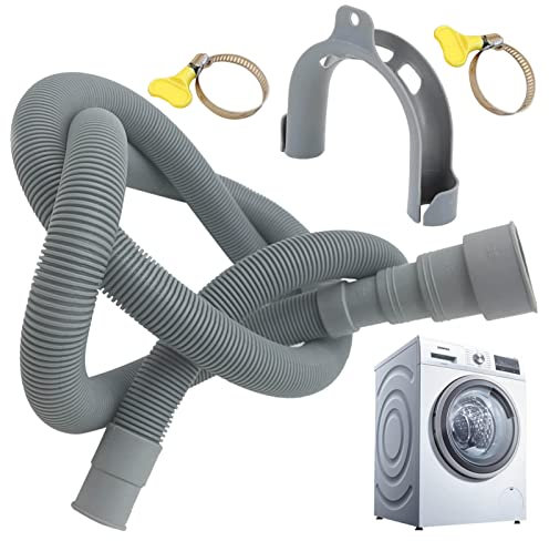 Geteawily Drain Hose Kit for Washer, Thickened Dishwasher Hoses Extension with Clamp, Portable Corrugated Drain Hose with U-Shaped Hook for Washing Machine, Dishwasher