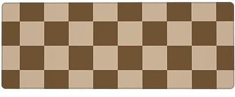 Tapis de souris de jeu imprimé damier marron, tapis de souris pour bureau, imperméable, base en caoutchouc antidérapant, grand tapis de souris pour ordinateur portable, bureau