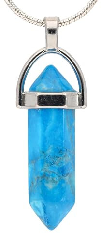 Lebensquelle Plus | Gefasste Doppelspitze | Mit silberfarbener Fassung und Öse (Türkis, rec.)