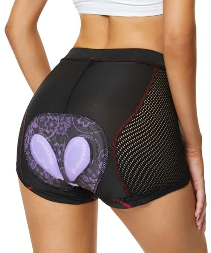FEIXIANG Pantalones de Ciclismo de Las Señoras, Pantalones Cortos de Ciclismo Pantalones Cortos de Ciclismo Ropa Interior de Ciclismo con Relleno de Gel 4D Transpirable de Secado Rápido Pantalones
