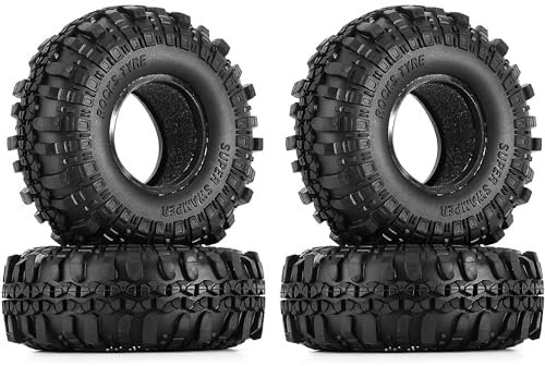 KINGCOO RC Auto Reifen, 4PCS RC Crawler Reifen Gummi 1.9 Zoll Felgen Radreifen für 1:10 RC Rock Crawler Auto Teile für Axial SCX10 D90 TF2 TRX4 Tamiya Gen8 (110MM)