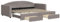 Willood Tagesbett Bettsofa Sofa Bett Sofabett Schlafsofa Bettgestell Ausziehbar mit Schubladen Taupe 90x200 cm Stoff