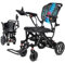 WISGING (47CM-breiter Sitz) Faltender Elektrischer Rollstuhl, Super Ultraleichter Faltbarer Rollstuhl (Nur 18KG), Elektromobilität Beihilfen Motorisierter Rollstuhl Für Reisen, 120KG Gewichtskapazität