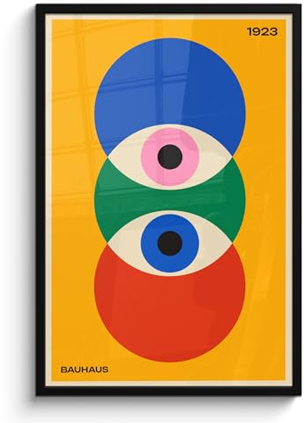 MuchoWow© Bild auf Leinwand Schlafzimmer Bilder Badezimmer Wand Deko - Art | 60x90 cm - Wohnzimmer Modern Wanddeko Bilderwand Geschenk Bauhaus - Abstrakte Kunst - Vintage
