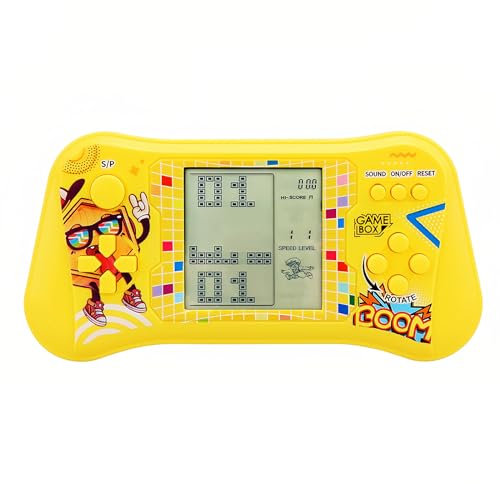 TAQY Console di gioco Joystick Block 999 in 1 partite Gioco dei mattoni Retrò Console di tascabile Ricordi degli anni 70/80/90 giocattoli Dispositivo di gioco portatile Regali per bambini (Yellow)