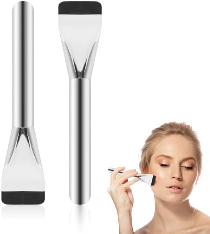 KUIRUNRX® Pinceau à fond, Pinceau de fond de teint ultra fin, Pinceau de Maquillage Super Plat fin Sans Traces, Pour Fond de Teint Crémeux Poudre ou Liquide (2 Pinceau)