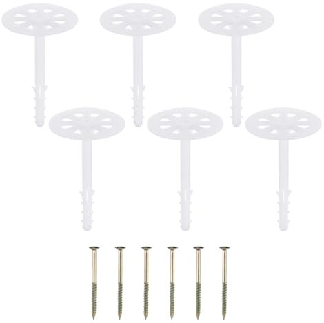 PATIKIL 102mm Perforated Insulation Pins, 30 Pack Insulating Nails Wall Plug Plastic Expansion Bolt for Fixing Foam Boards to Masonry Wall or Ceiling