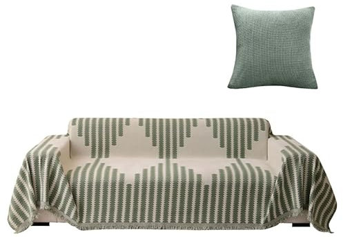 jianyana Sofa überzug Sofaüberwurf Weich Strapazierfähig Wendbar Chenille Universal Couch überzug mit Modernes Karomuster Möbelschutz für 1 2 3 4 Sitzer Sofa Zweisitzer L-förmige Ecke Futon Sofas