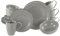 CreaTable, 22410, Serie Nature Collection Stone, 16-teiliges Geschirrset für 4 Personen, Kombiservice aus Porzellan, spülmaschinen- und mikrowellengeeignet, Qualitätsproduktion
