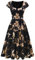 Berylove Cocktailkleid Damen Kleid Hochzeitsgast Damen Abschlusskleid Rockabilly Kleider Damen Festlich Konfirmationskleider BLP8009 BlackMagnoliaFlower XS