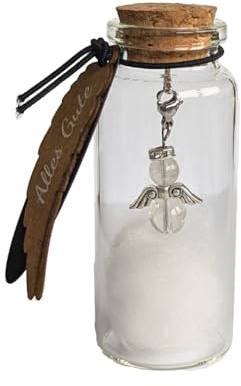 your castle Edelstein Schutzengel Bergkristall im Glas Edelsteine Steine deko Talisman Glücksbringer Dekoration