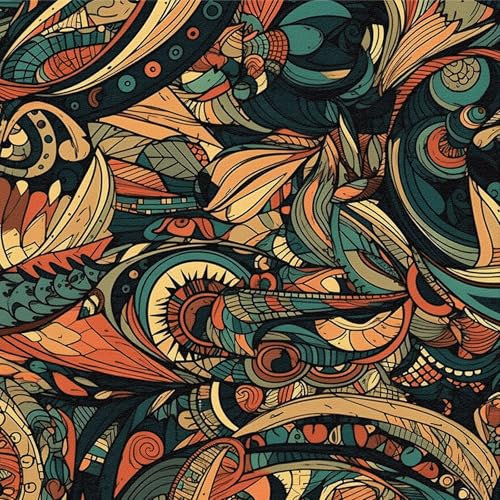 LZH-LP Selbstklebende Tapete mit abstraktem Ukiyo-e-Motiv, abziehbar, 44x300CM farbenfrohe Vinyl-Tapete für Wohnzimmer, Schlafzimmer, Küche, Wandschränke