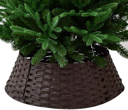 Collari per alberi di Natale per alberi artificiali | Cesto base per albero di Natale, gonna per albero di Natale in rattan, collare per cesto per albero di Natale per decorazioni natalizie