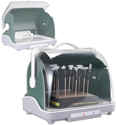 UKLULUAMZ Paint Booth Airbrush Drybooth, Model Painting Dryer, 120W Electric Airbrush Drybooth, with Cold/hot Air, Water Filter Box and Transparent Dust Cover, for Spraying Models, Arts, Crafts