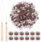 Pack of 200 Hair Extensions Rings, Abeillo 4.0 mm Micro Ring Extensions Real Hair, Hair Extensions Beads, Nano Rings with Silicone, Bead Device Tool Sets with Drawing Hook Needle (Brown)