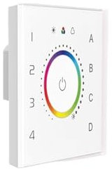 86 modelli di controller interruttore DALI touch screen da parete DIM CCT RGB RGBW alimentato da bus; interruttore a pulsante luce LED a doppio gruppo DALI(EDT4)