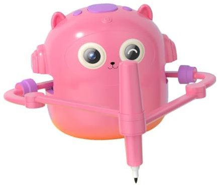 EHJRE Zeichenroboter-Spielzeug mit 100 Karten und 2 Stiften, ideales Lernspiel für Vorschulkinder, Rosa