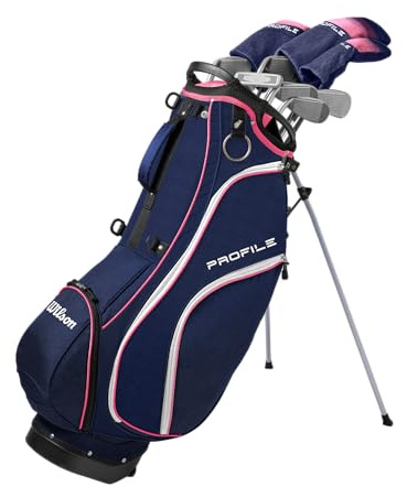 Wilson Women's Profile Complete Golf Set with Stand Bag - Right Hand, Ladies, Navy/Rose Gold/Silver