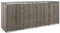 Rainery Abri pour Poubelle Quadruple Gris 274x80x117 cm Résine tressée, Poubelle Cache Conteneur Abri Range Déchets, Abri pour Poubelle à roulettes pour Extérieur