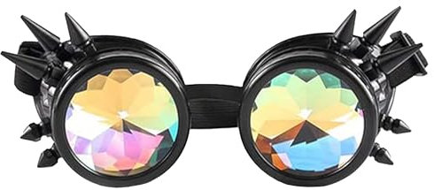 Gwezmxs Steampunk Brille, Kaleidoskop Gläser Verstellbare Größe, Karneval/Halloween/Mottoparty Accessoire