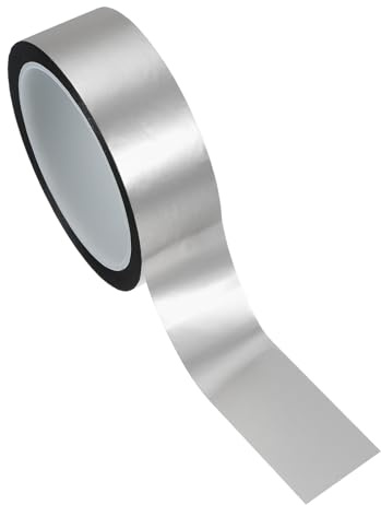 PATIKIL Nastro in Poliestere Metallizzato 35mm x 50 Metri, Nastro Decorativo Argento Opaco Adesivo Specchiato Pareti Grafiche Barche Modanature Pareti