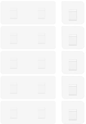 Nogeqi 10 ganci adesivi trasparenti per doccia, autoadesivi, senza foratura, impermeabili, per piastrelle, vetro, doppio gancio per doccia, doccia, bagno, cucina