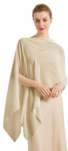 BEAUTELICATE Damen Chiffon Schal Elegant Stola Wrap Poncho Cape Leicht Shrug Tuch für Braut Abendkleid Hochzeit Brautkleid Felistch