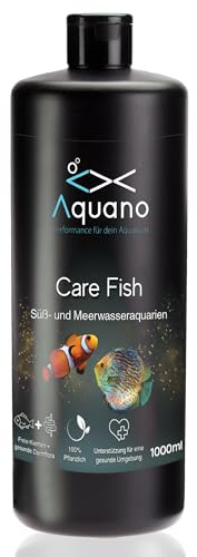 Aquano Care Fish 1000ml – Pflanzliches Pflegepräparat für Zierfische | Fördert freie Kiemen & gesunde Darmflora | Beruhigt gestresste Fische | Für Süß- & Meerwasser | Made in Germany
