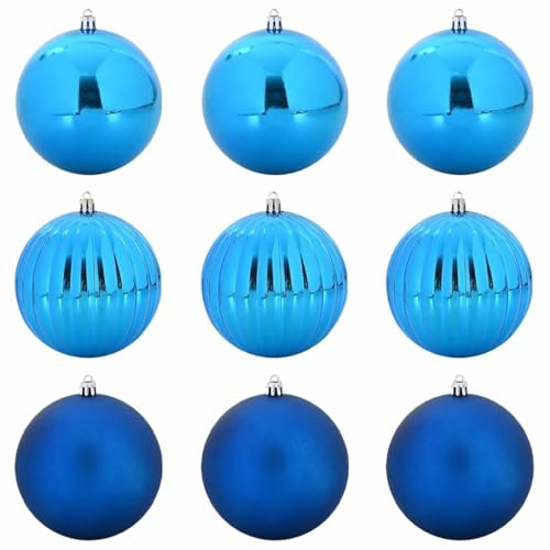 vidaXL Christmas Bauble Set 9 pcs Blue, Living Room Decor, Traditional Christmas Baubles, Modern Ornaments, Holiday Tree, Elegant Seasonal Decorations