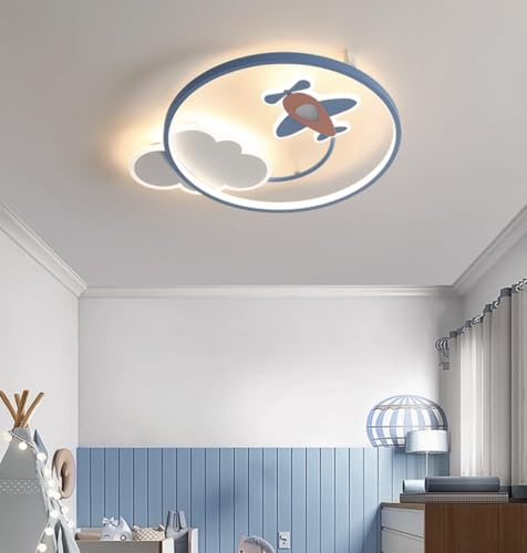 GUANSHAN Niedliche Flugzeug Cloud Deckenleuchte Kindliche Stil Kronleuchter LED Augenschutz Deckenleuchte Kreative Deckenbeleuchtung für Schlafzimmer, Wohnzimmer