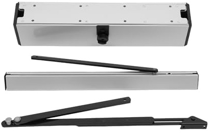 Repomanda, Automatischer Türöffner Elektrisch 100-240V, Schwingtüröffner Mit 2 Fernbedienungen Und Zugangscode, 110° Öffnungswinkel Einstellbar Für Holz Metall Glas Türen, 150kg Tragkraft