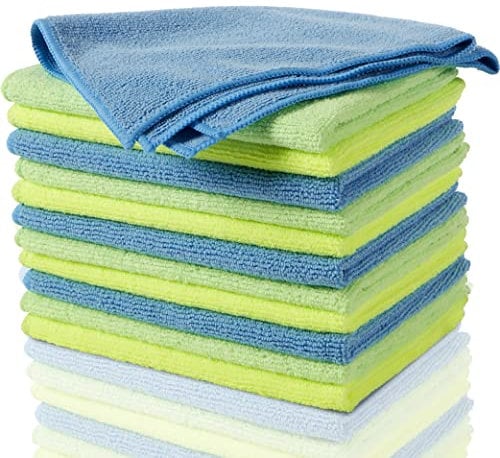 Zwipes 735 Microfiber Towel Cleaning Cloths, 12 Pack, Blue and Green