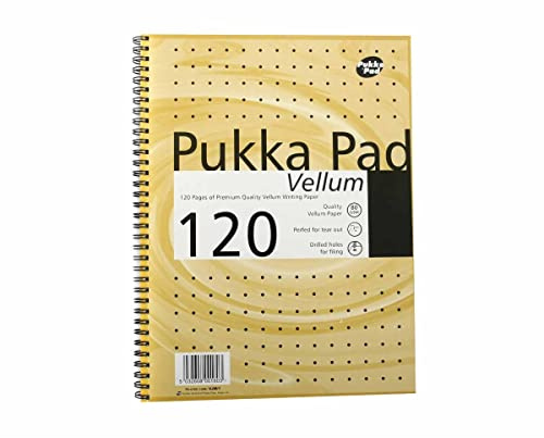 Pukka Vellum Notepad A4 80gsm Wirebound Perforated 120 Pages 60 Sheets - Color: Gold