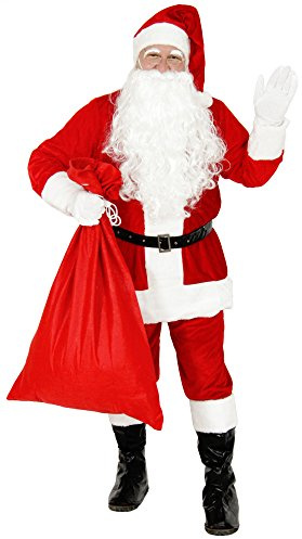 Foxxeo Premium Weihnachtsmann Kostüm für Herren - Größe M-XXXXL - 9-teilig