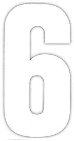 WHL 5 x 'Number 6' Wheelie Bin Numbers Self Adhesive Stickers