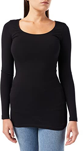 VERO MODA Maxi My Soft - T-Shirt à Manches Longues - Femme - Noir (Black) - X-Small/Small (Taille Fabricant: XS)