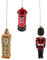 Christbaumkugeln mit Londoner Motiven, aus Glas, bunt, 3 Stück